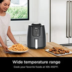 ninja af101 air fryer that crisps, roasts, reheats, & dehydrates, for quick, easy meals, 4 quart capacity, & high gloss finish, black/grey