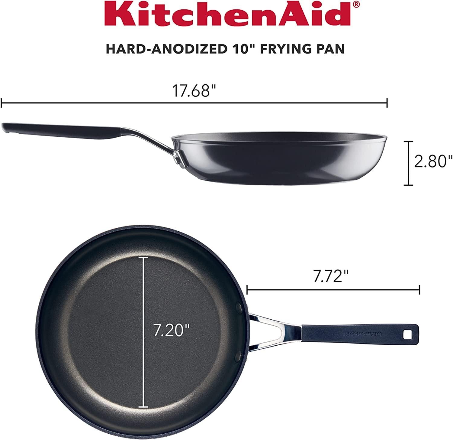 KitchenAid Hard Anodized Nonstick Frying Pan/Skillet, 10 Inch, Onyx Black