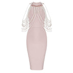 sleeveless beading sexy ladies dress