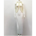 sleeveless beading sexy ladies dress
