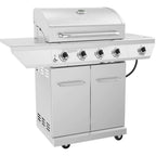 Propane Gas Grill 46 in. H 4-Burner Freestanding/Cart Style  Steel