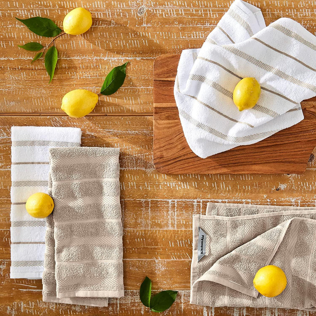 KitchenAid Albany Kitchen Towel Set, Set of 4, Milkshake 4 Count