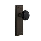 York Plate 2-3/8 in. Backset Oil-Rubbed Bronze PassaHall/Closet Black Porcelain Door Knob