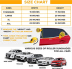 EcoNour Window Shades for Car Baby (2 Pack) | Retractable car Window Shade for Baby for Sun Protection for Kids, Passengers &amp; Pets in The Back Seat | Car Window Covers for Trucks | XL (20”x22”)