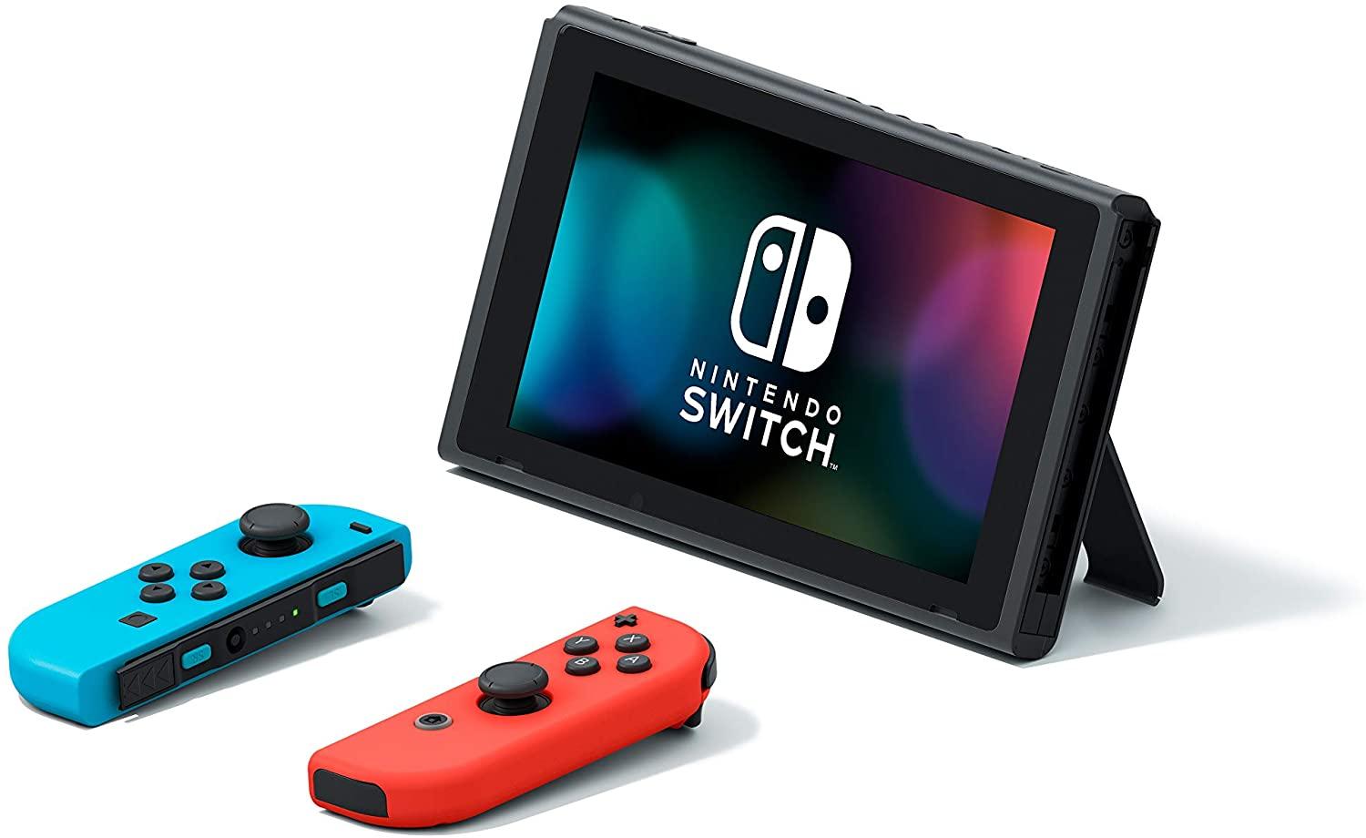 Nintendo Switch with Neon Blue and Neon Red Joy‐Con