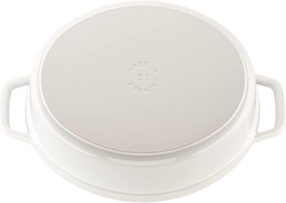 Staub Cast Iron 5.75-qt Coq au Vin Cocotte - White, Made in France