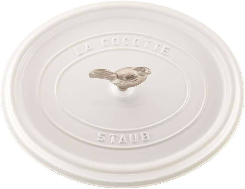 Staub Cast Iron 5.75-qt Coq au Vin Cocotte - White, Made in France