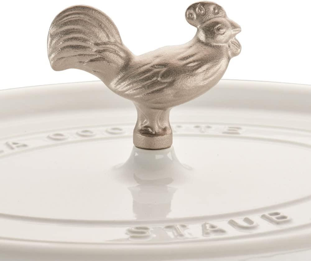 Staub Cast Iron 5.75-qt Coq au Vin Cocotte - White, Made in France