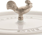 Staub Cast Iron 5.75-qt Coq au Vin Cocotte - White, Made in France