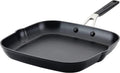 KitchenAid Hard Anodized Nonstick Square Grill Pan/Griddle with Pour Spouts, 11.25 Inch, Onyx Black