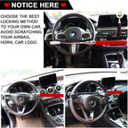 Tevlaphee Steering Wheel Lock Anti Theft Car Device Universal Car Theft Prevention Car Lock Adjustable Double Hook Emergency Hammer Window Breaker Self Defense Heavy Duty Secure (Red)