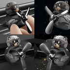 Cacacece Car Air Fresheners Cute Bear Pilot Car Diffuser Rotating Propeller Automotive Air Outlet Creative Car Perfume Air Freshener for Car(Replacement Refill Pads Only Use for Freesia&amp;Morning Fresh