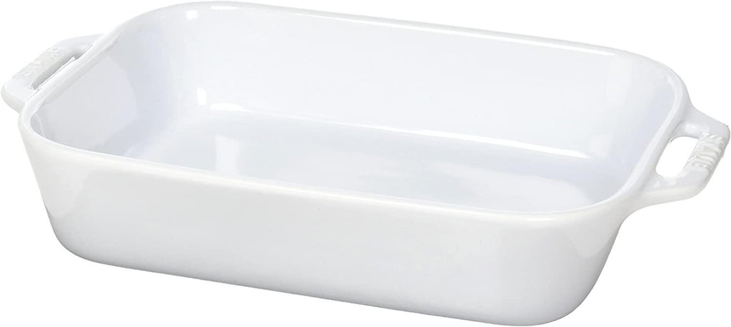 STAUB Ceramics Rectangular Baking Dish, 10.5x7.5-inch, White