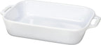 STAUB Ceramics Rectangular Baking Dish, 10.5x7.5-inch, White