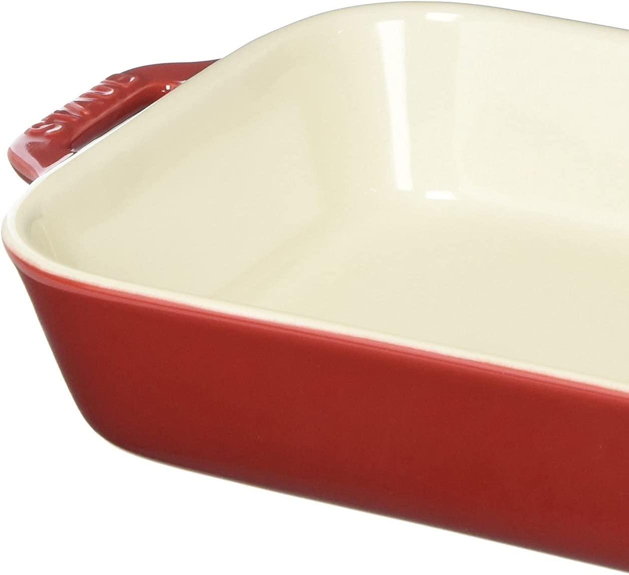 STAUB Ceramics Rectangular Baking Dish, 7.5x6-inch, Cherry