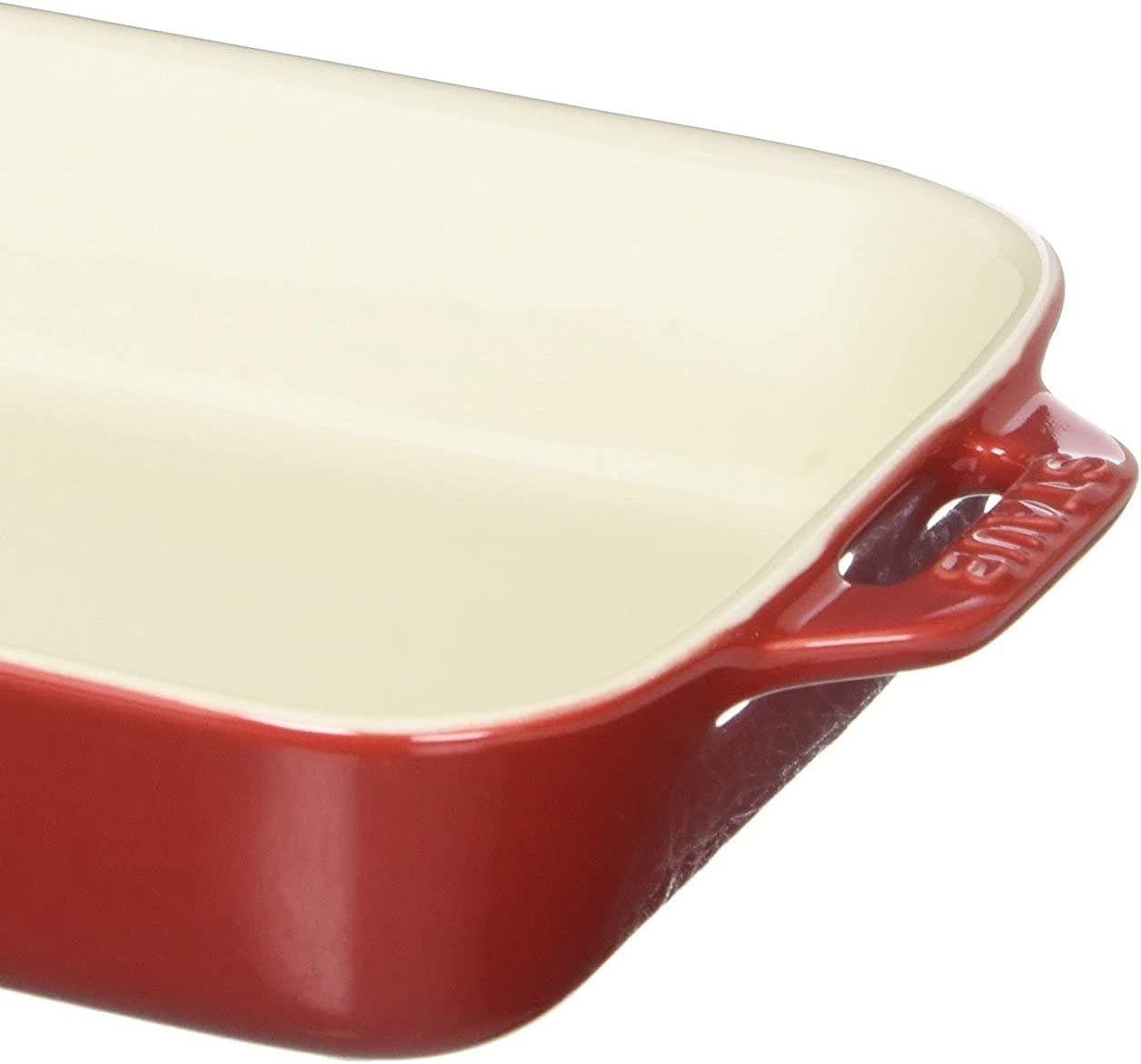 STAUB Ceramics Rectangular Baking Dish, 7.5x6-inch, Cherry