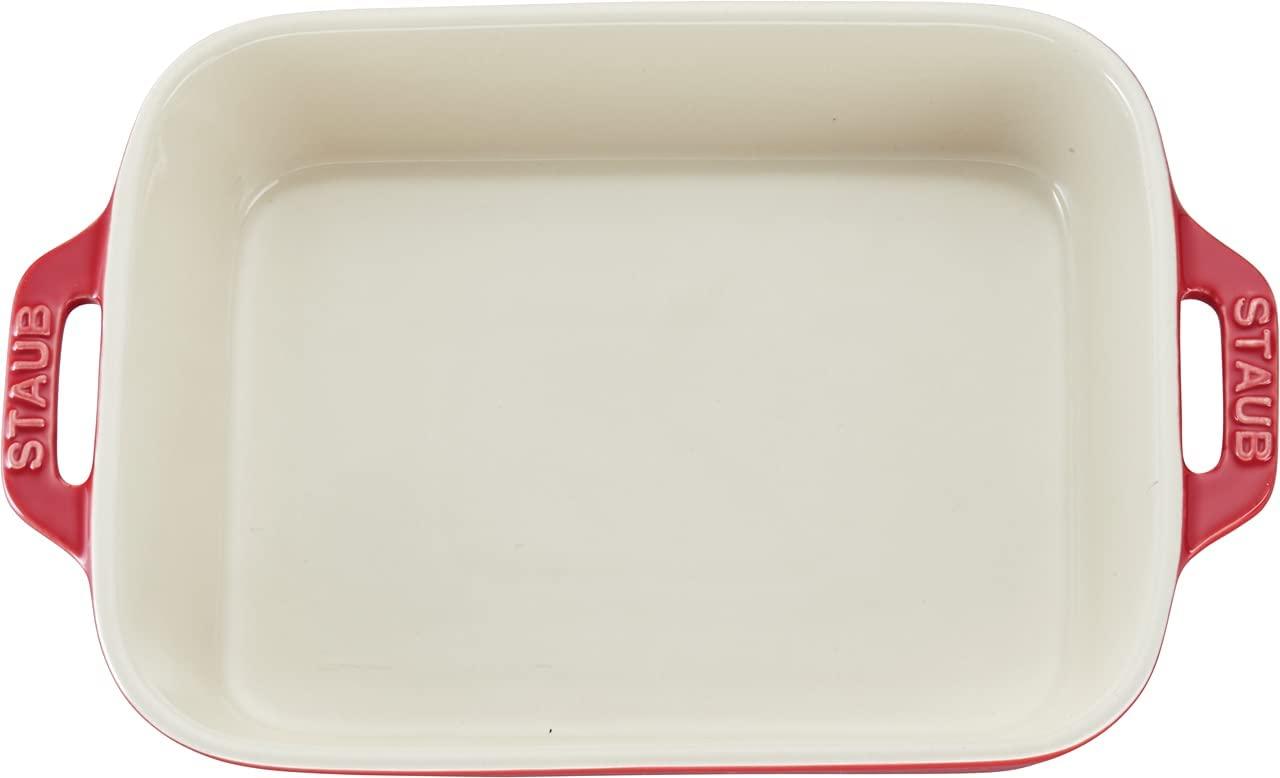 STAUB Ceramics Rectangular Baking Dish, 7.5x6-inch, Cherry
