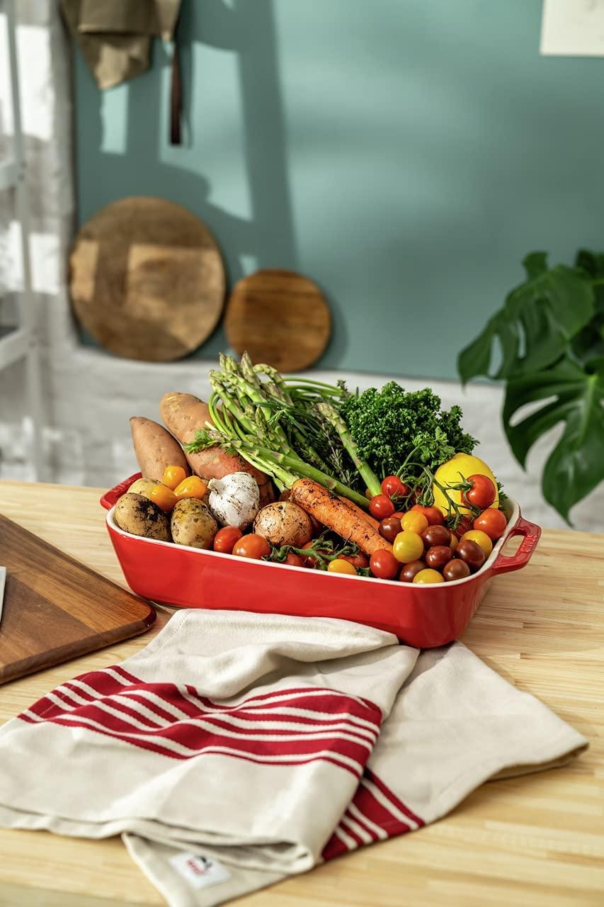 STAUB Ceramics Rectangular Baking Dish, 7.5x6-inch, Cherry