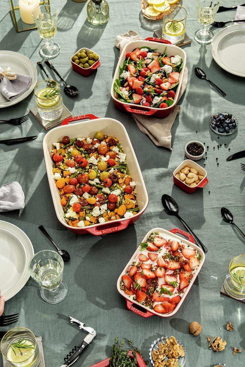 STAUB Ceramics Rectangular Baking Dish, 7.5x6-inch, Cherry