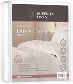 Superity White Twin Duvet Cover - Cotton Breathable &amp; Comfortable Fabric, Protects Mattresses from Dirt, Dust &amp; Dander - Twin Size Duvet Cover (68x86)