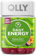 Olly Daily Energy Gummy Caffeine Free Vitamin B12 Coq10 Goji Berry, Tropical Flavor, 60, 720 Count, (Pack of 12)