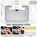 EcoNour 2 in 1 Car Steering Wheel Tray (Grey) | Multipurpose Car Steering Wheel Desk for Laptop and Food | Car Tray for Eating | Steering Wheel Accessories