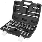 32pcs Ratchet Socket Wrench Bit Professional Repairing Kit Multifunctional Hand Tool Set