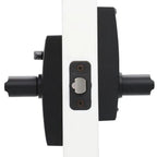 Century Matte Black Electronic Door Lock with Latitude Door Lever