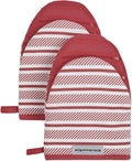 KitchenAid Albany Mini Cotton Oven Mitts with Silicone Grip, 5.5"x8", Passion Red 2 Count