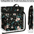 ELONGRIVER Car Trash Can Bin for Car Back Seat Leak Proof, Cute Car Trash Bag Hanging, Vehicle Trash Can for SUV Truck Van, Automotive Car Garbage Cans Front Seat Colorful Floral