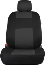 BDK PolyPro Car Seat Covers Full Set in Charcoal on Black – Front and Rear Split Bench Seat Covers for Cars, Easy to Install Car Seat Cover Set, Car Accessories for Auto Trucks Van SUV
