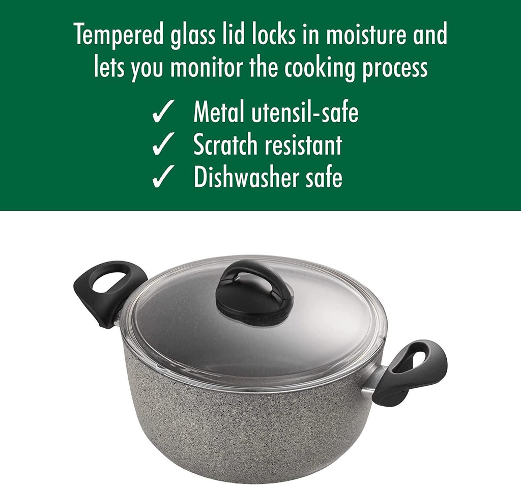 Ballarini Parma Forged Aluminum 4.8-qt Nonstick Dutch Oven with Lid, Made in Italy