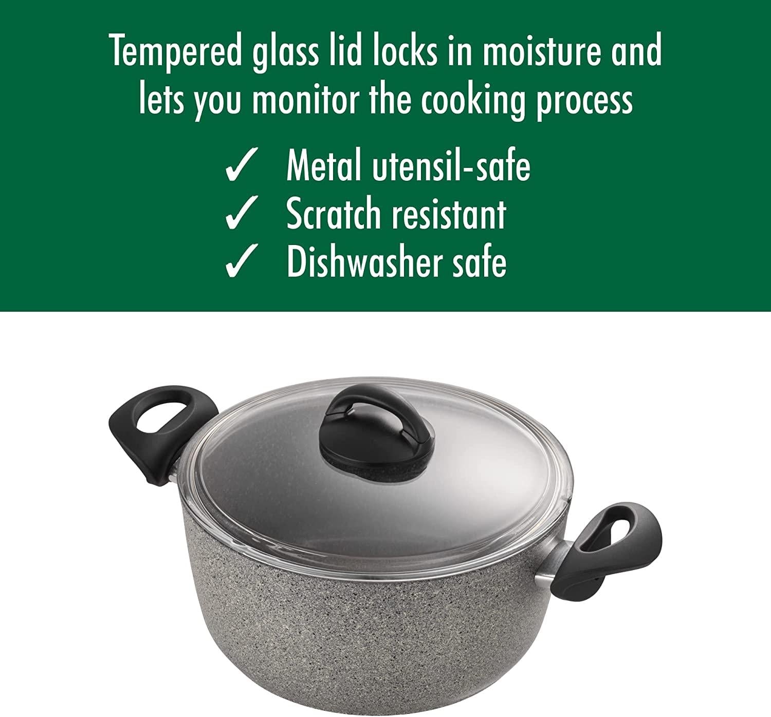 Ballarini Parma Forged Aluminum 4.8-qt Nonstick Dutch Oven with Lid, Made in Italy