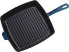 Staub Cast Iron 12-inch Square Grill Pan - Dark Blue, Made in France