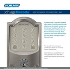 Camelot Encode Smart Wifi Door Lock with Alarm in Satin Nickel