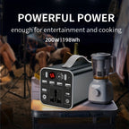 53000mAh Camping Battery Power Station, 198wh Portable Power Bank, With 110V AC Outlet, DC/PD Twoway Fast Charge, Outdoor Generator, LED Light, 4 USB
