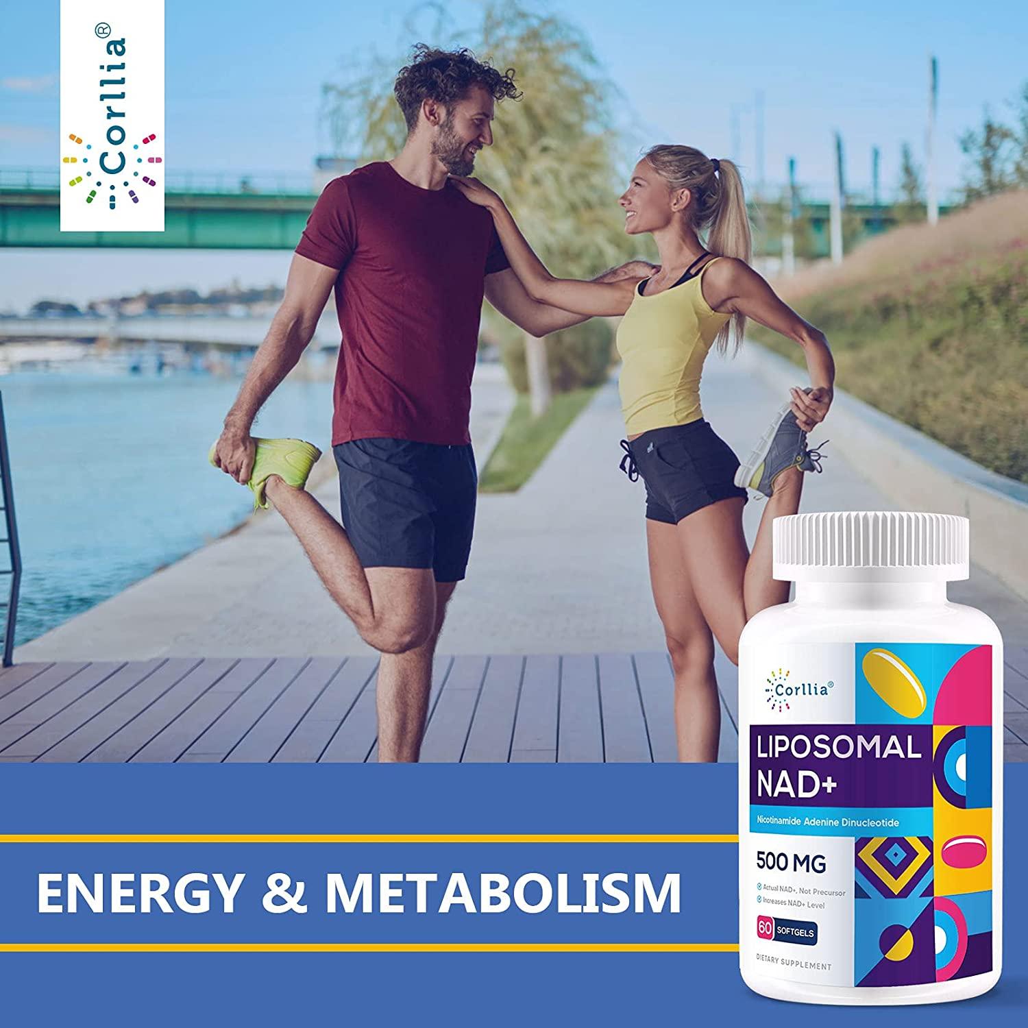 Liposomal NAD+ 500mg with TMG 250mg Softgels, Nicotinamide Riboside & NMN Alternative to Boost NAD+ Levels, Actual NAD+ Supplement for Energy, Metabolism and Longevity (10 Bottles-600 Softgels)