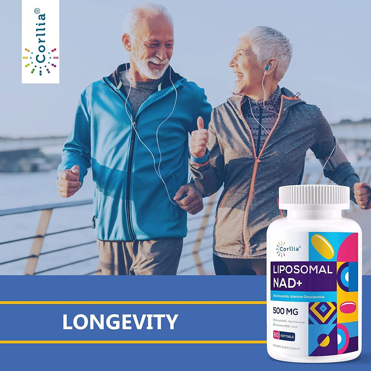 Liposomal NAD+ 500mg with TMG 250mg Softgels, Nicotinamide Riboside & NMN Alternative to Boost NAD+ Levels, Actual NAD+ Supplement for Energy, Metabolism and Longevity (10 Bottles-600 Softgels)