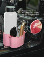 JoyTutus Cup Holder with Storage Box 2 Pack, Cup Holder Expander for Car, Large Car Cup Holder Adapt Most Regular Cup Holder 18-40oz, with Attached Organizer, Pink
