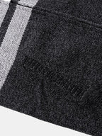 mens wide striped knit zip up plush lined thick hooded cardigans