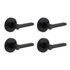 TonbridMatte Black Hall and Closet Door Lever with Round Rose (4-Pack)