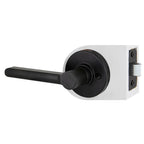 TonbridMatte Black Hall and Closet Door Lever with Round Rose (4-Pack)