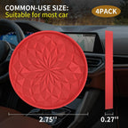 Car Cup Coaster [4 Pack] ME.FAN Silicone Car Coasters/Cup Mats - 2.75In Universal Non-Slip Recessed Car Interior Accessories - Car Cup Holder Insert Coasters Red