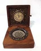 Antique Brass Compass in Wooden Box  Gift Item for Home Decor, Bedroom Outdoor Camping HiAntique Compass Navigation Tool by Unique Antique MART.