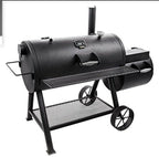 Charcoal Smoker and Grill Highland Reverse Flow Barrel in Black