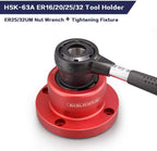 HSK63A-ER32-80 Tool Holder+ER32 Wrench+Tightening Fixture