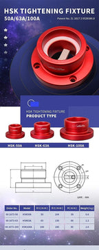 HSK63A-ER32-80 Tool Holder+ER32 Wrench+Tightening Fixture