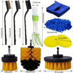 26Pcs Car Detailing Brush Set, Car Detailing Kit, Car Drill Brush/Wheel Brushes/Air Vent Brush/Buffing SponPads Kit/Washing Mitt/Cleaning Cloth