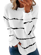 Round Neck Striped Long Sleeve T-shirt