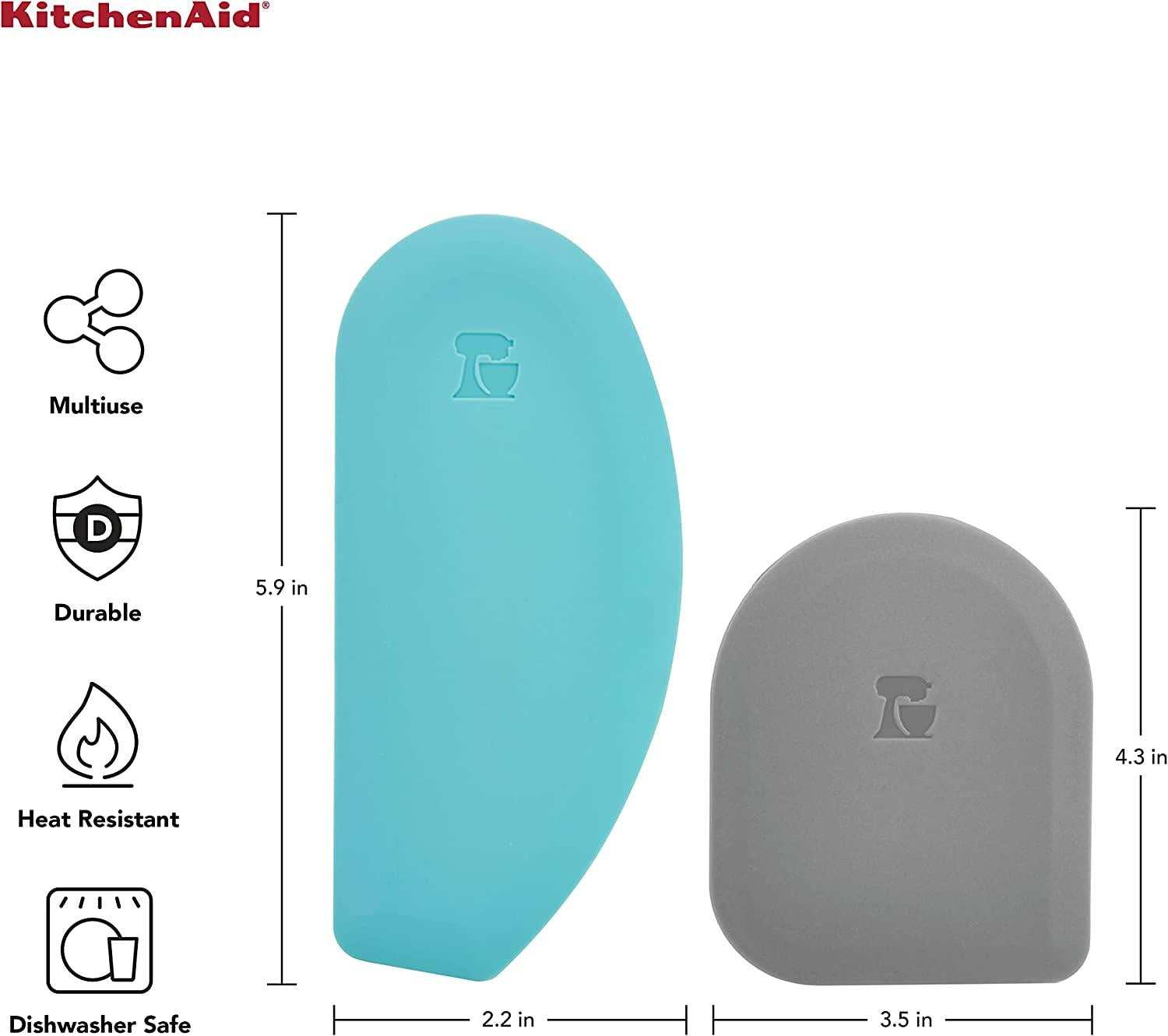KitchenAid Gourmet Bowl Scraper, Set of 2, Aqua Sky/Sorm Grey